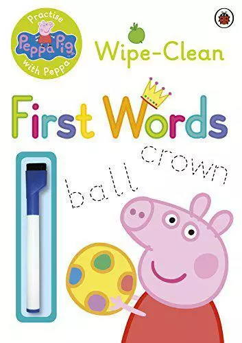 Peppa Pig: Practise with Peppa - Wipe-Clean First Words by , NEW Book, FREE & FA