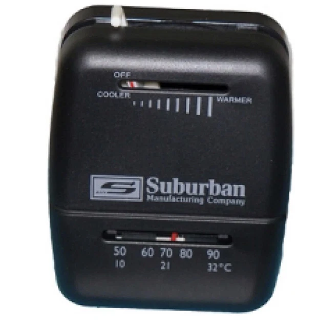 RV WALL Thermostat Heat Only Suburban White Rogers 161210, Black 1C20
