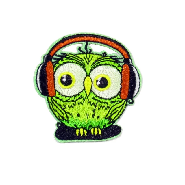 Cute Owl Patch Street Wise Iron On Cartoon Badge Patches Motif Embroidered P283
