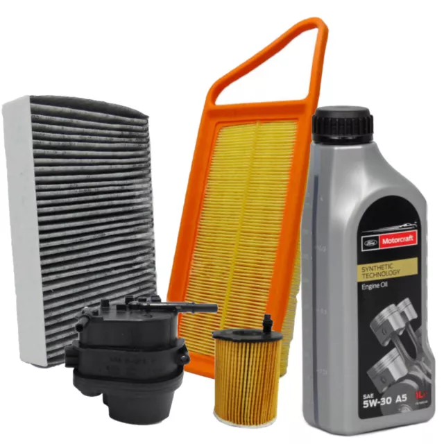 Kit Tagliando Ford Fiesta V 1.4 Tdci 50Kw 68Cv Dal 2001 + 5 Lt Olio Ford 5W30