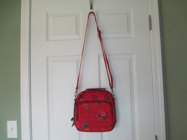 Lug Quilted Ranger Crossbody Bag w Top Handle Bouquet Red
