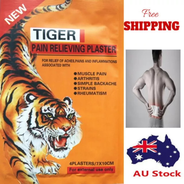 Tiger Pain Balm Relief Plaster Patches - 12 Pack - 48 pcs - 7 x 10 cm -FAST POST