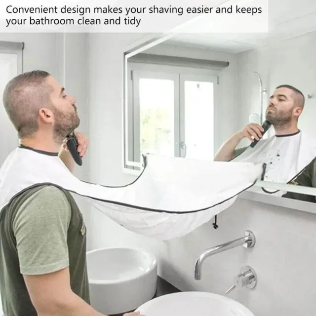 Mens Facial Hair Beard Shaving Apron Care Shave Catcher Net Keep Clean Bathroom 3