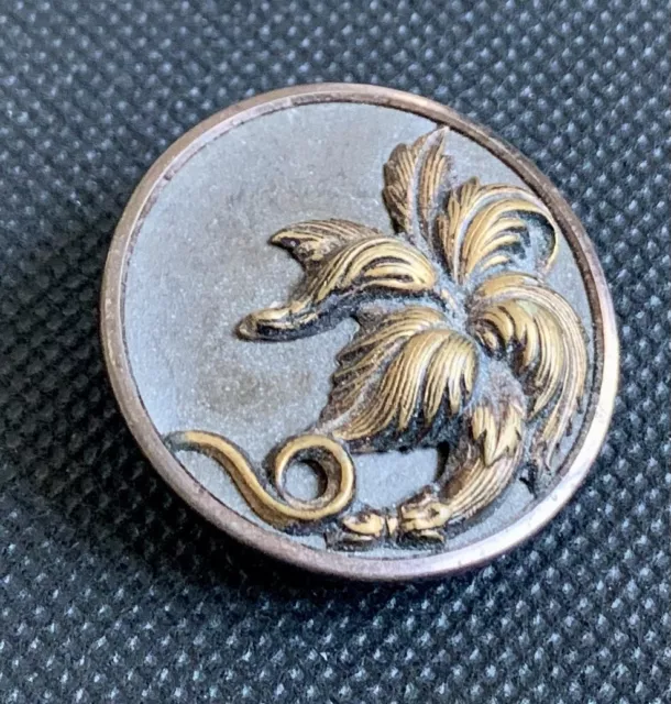 Bouton ancien – Arbre type palmier – Métal cuivré – 34 mm - Art nouveau