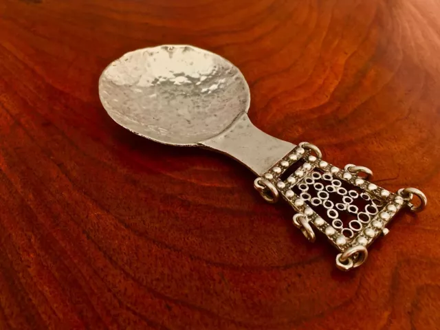 Sandheim Brothers English Sterling Silver Arts & Crafts Caddy Spoon, London 1919