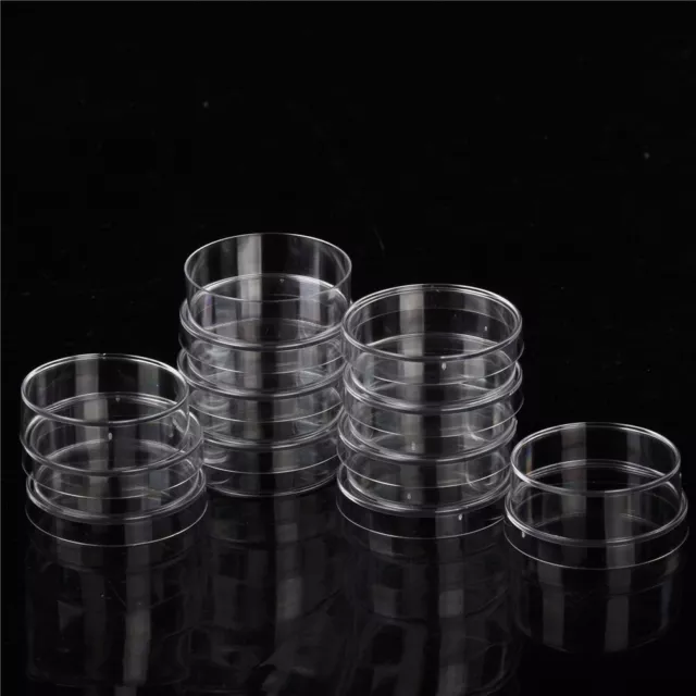 10x Sterile Polystyrene Plastic Petri Dishes Plate With Lids 35x15 F3