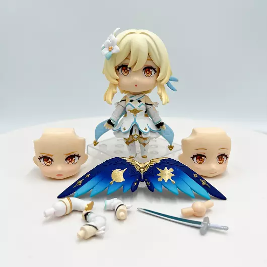 Anime Genshin Impact Figure Traveler Lumine 1718 Nendoroid Figure Gift Box