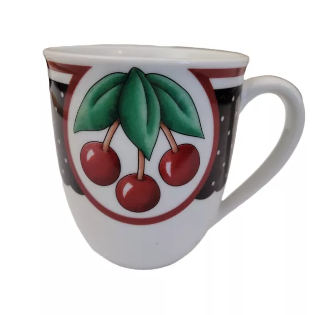 Vintage Enesco Mary Engelbreit Cherry Cameo Coffee Mug Cup ~2001 Replacement