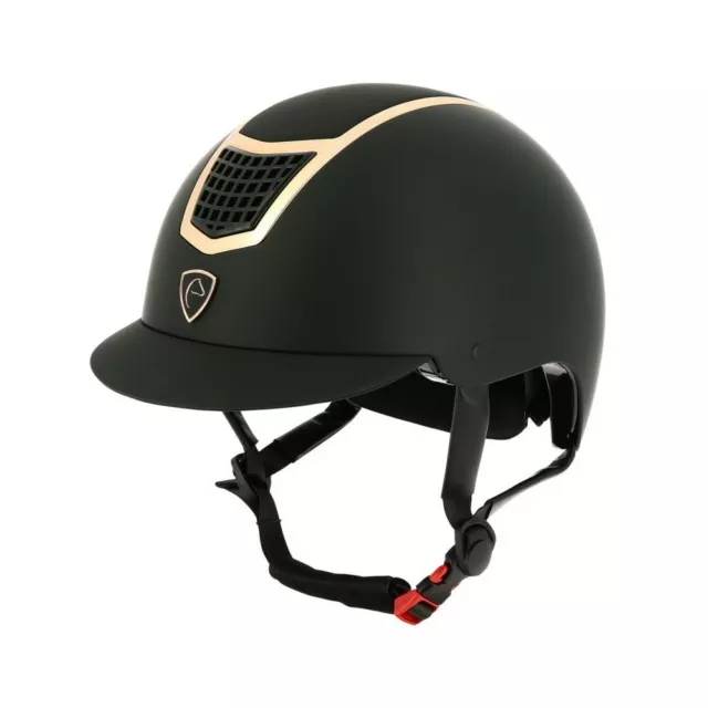Damen Reithelm AIRY EquiTheme schwarz/Einsatzrand rosa gold Farbe NEU