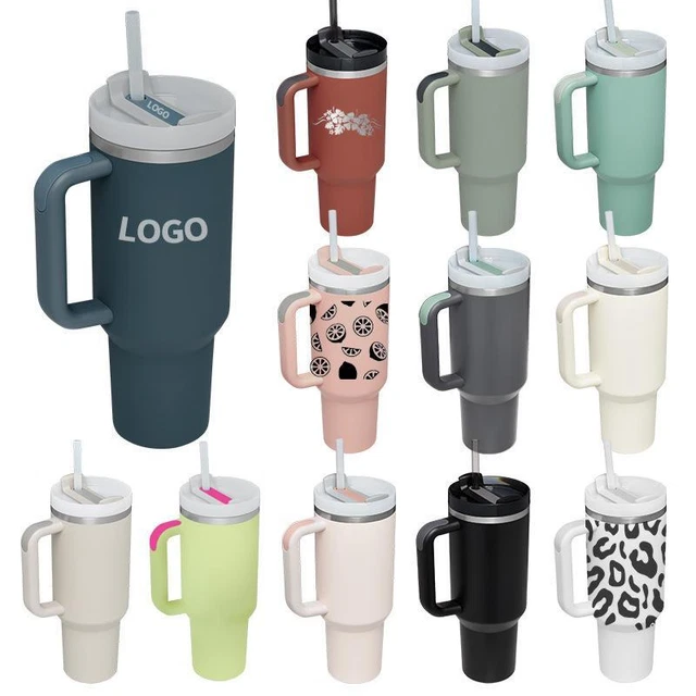 Tumbler Travel Adventure Cup 40oz Stainless Steel Handle Mug Straw Insulated