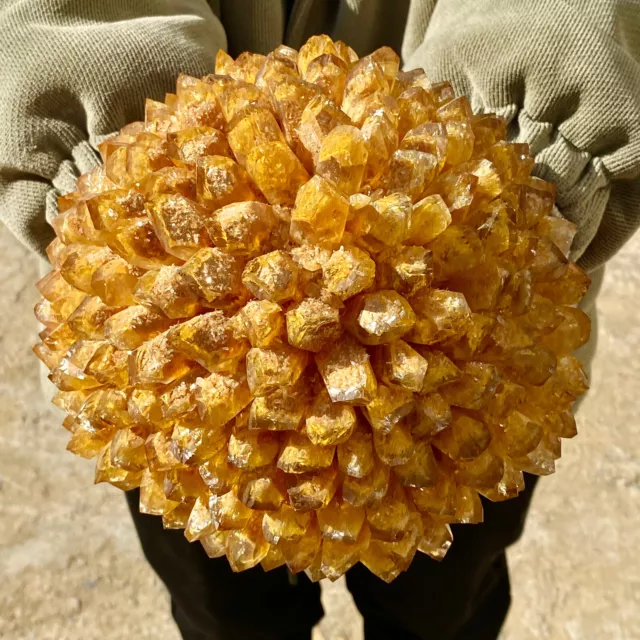 9.8LB New Find Yellow Phantom Quartz Crystal Cluster Mineral Specimen Healing