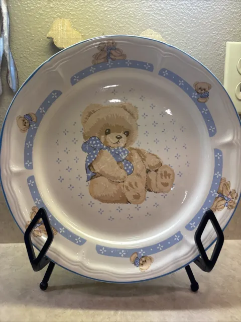 Vintage Tienshan Country Bear Dinner  Plates 10.5” Stoneware