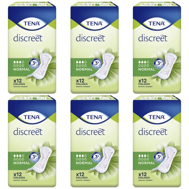 6 x Tena Slipeinlagen Discreme Normal Hygieneeinlagen 12 Stück