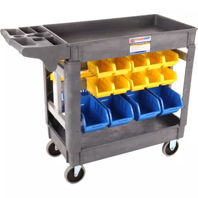 Trade Quip Workshop Trolley With 32 Bins 6046