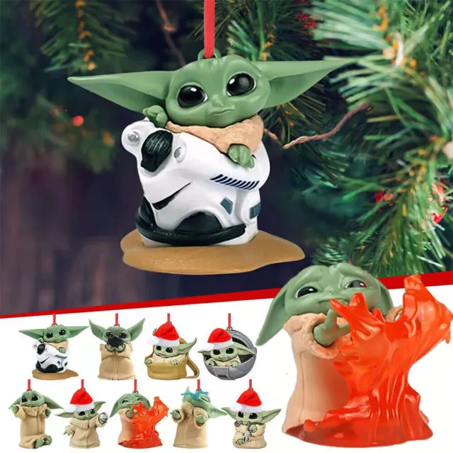 Ciondolo Decorazioni Natale Baby Yoda Babbo Natale Albero di Natale decorazione da appendere