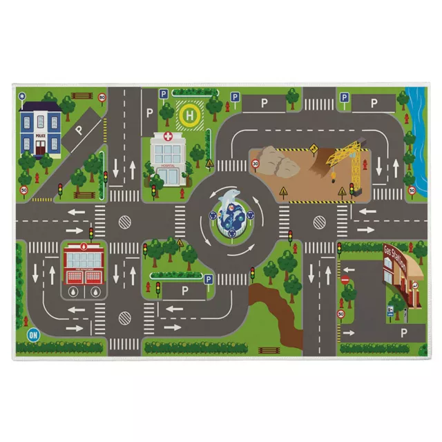 Kids Cartoon Carpet Rectangular Crawling Rug for Playroom Bedroom (60*90cm B)