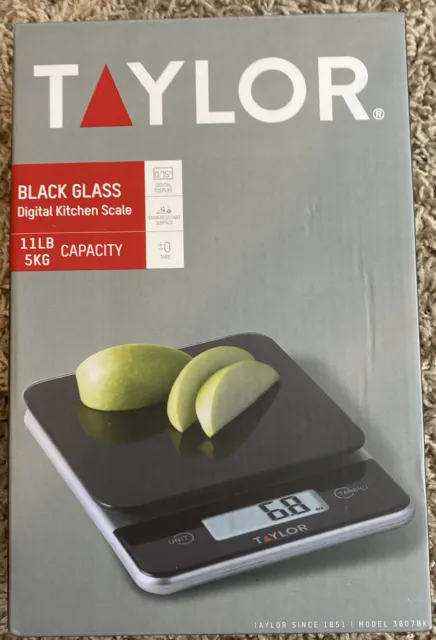 Taylor Digital 11lb Glass Top Food Scale Black. New in Box