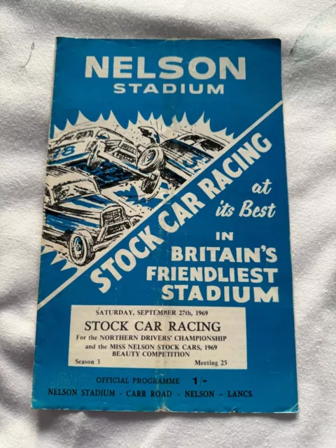 1969 Nelson BriSCA F1 Stock Car Racing Programme - 27/9/1969