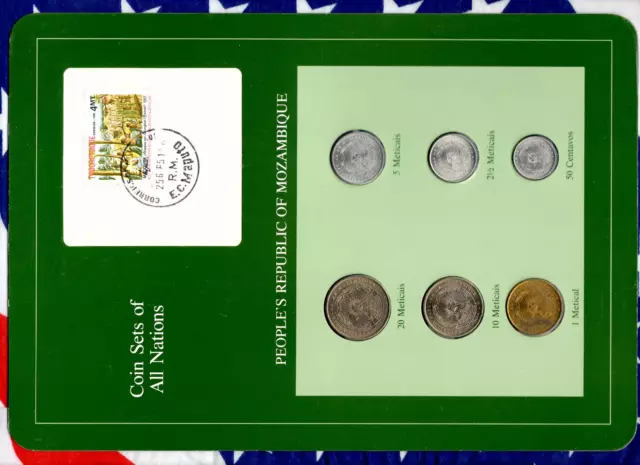 Coin Sets of All Nations Mozambique UNC All 1982 but 20,10 Meticais 1980