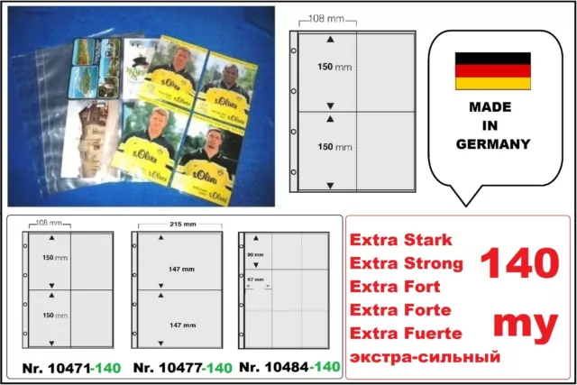 100-A4-Sammelhüllen-EXTRA-STARK-Postkartenhüllen Envelopper 140 My 4x 10x15cm