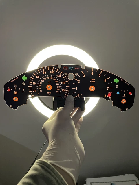 For BMW M3 E36 280km/h - Black Speedometer Dials from MPH to Km/h Cluster Gauges