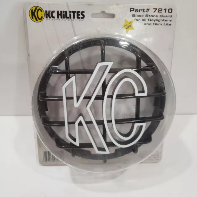 KC HiLites 6" Stone Guard Light Cover Logo Black & White ABS Plastic Round NOS