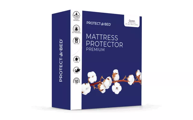 Protect A Bed Premium Cotton Terry Mattress Protector Waterproof Cover - 10 YRS