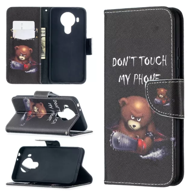 Hülle für Nokia 5.4 Handyhülle Flip Case Cover Tasche Schutzhülle Etui Motiv Bär