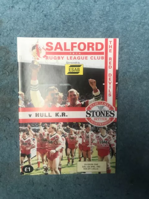 Salford v Hull kr rugby league Programme 1991/92 season