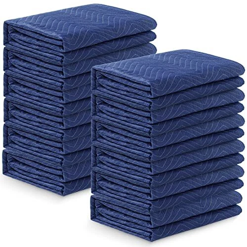 12 Packs Moving Blankets 80 x 72 Inch Large Packing Blanket 40 Lb/Dz Heavy
