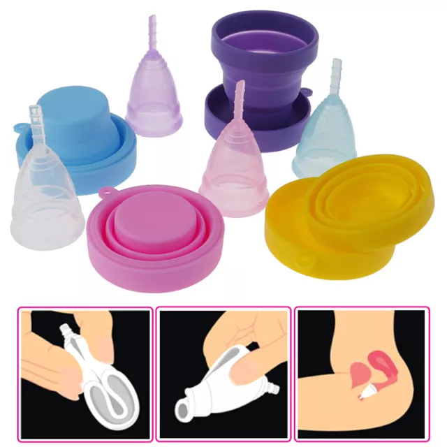 3 Pcs Menstrual Cup Sterilizer Period Cup Copa Menstrual De Silicona Med W9-WR