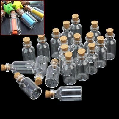 Mini Small Glass Bottles with Cork Stopper Tiny Vials Wish Jars Containers