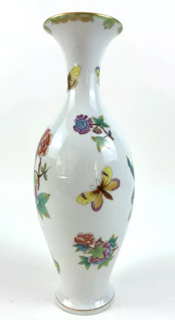 Vase Herend Victoria Blume Schmetterling 1. Wahl Goldrand geklebter Chip am Fuss