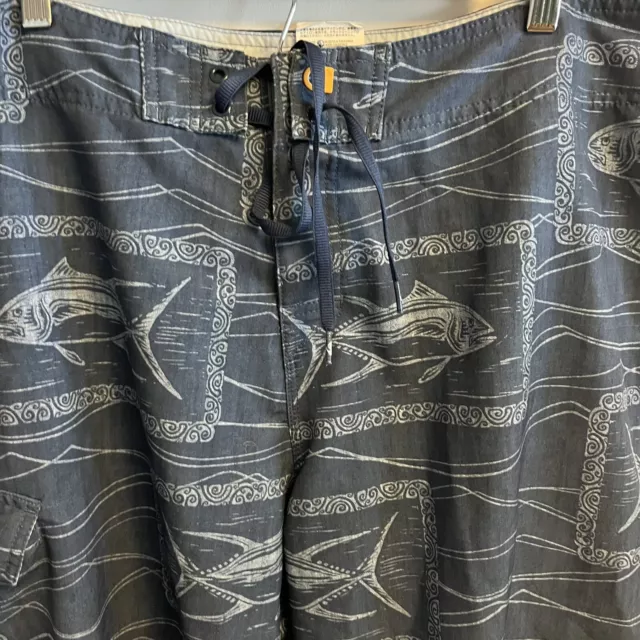 Quiksilver Waterman Collection Board Shorts All Over Print Fish Size 36 3