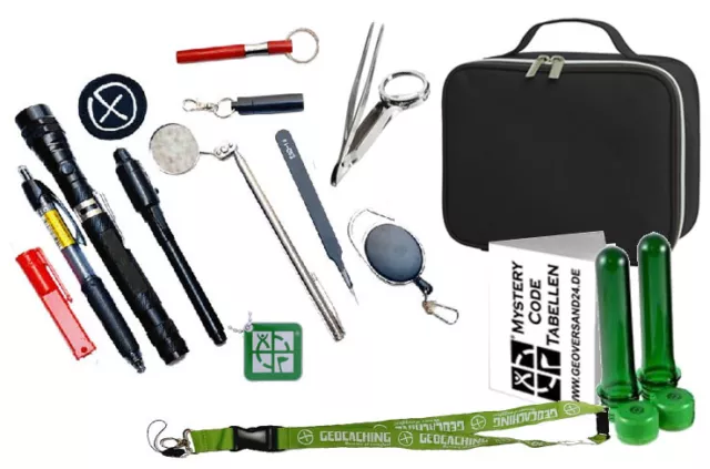 17 Pièces ! Geocahing Debutants Starter Set Débutant Powertank Magnétique