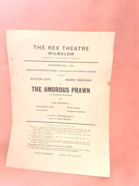 The Amorous Prawn Theatre Programme Signed By Sue Nicholls & Evelyn Laye 2