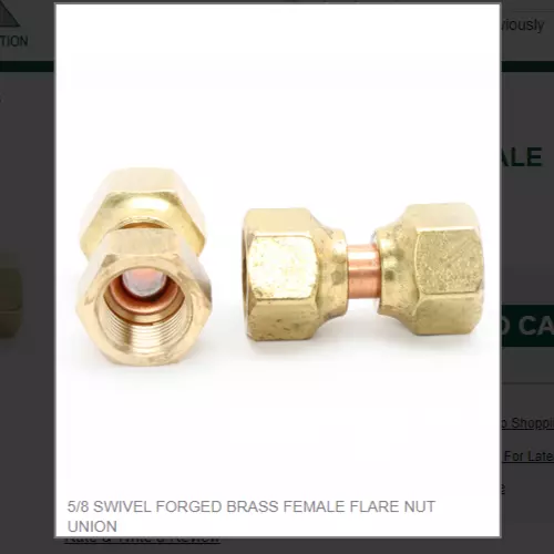 5/8 Swivel Forged Brass Female Flare Nut Union # 41Fs-10