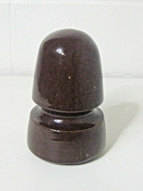 Brown glazed porcelain electric power line insulator