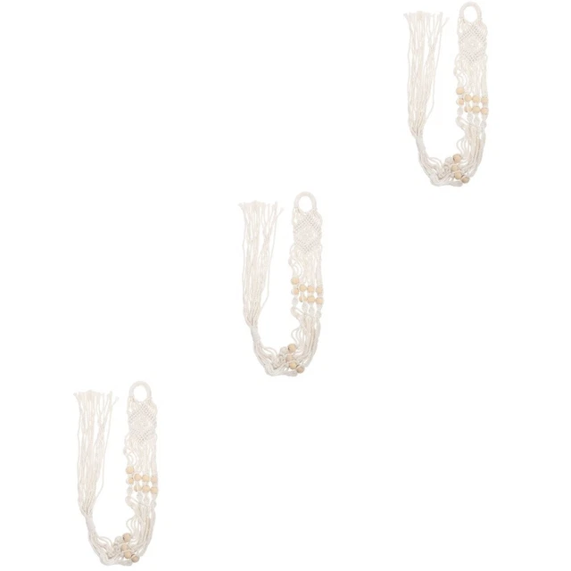 3x Hängen Pflanzer Korb Woven Pflanzen Aufhänger Macrame Wand Hängen Pflanzen