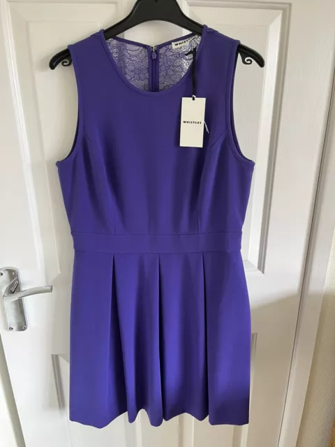 Whistles Dress Size 12 Blue BNWT Lace Back
