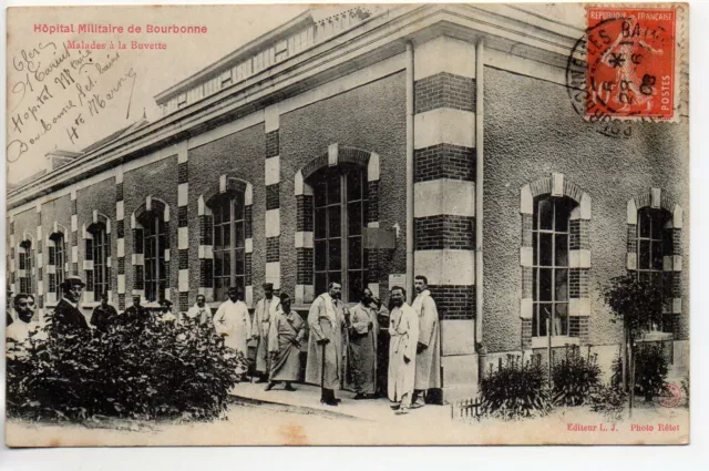 BOURBONNE LES BAINS - Haute Marne - CPA 52 - Hopital Militaire Malades Buvette