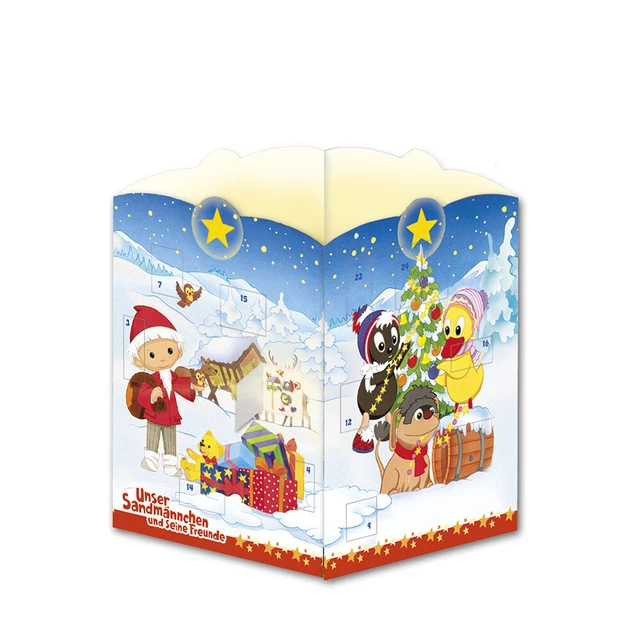 Trötsch Unser Sandmännchen Postkarte zum Aufstellen Windlicht-Adventskalender...