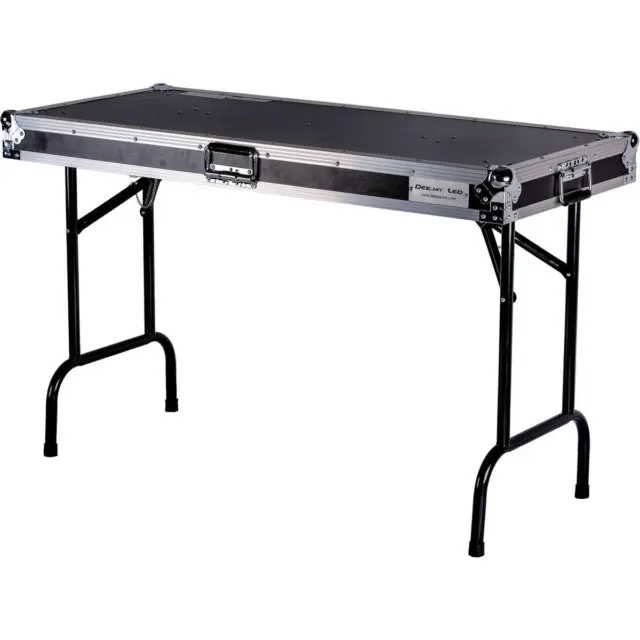 Deejay LED Fly Drive Case Universal Fold Out DJ Table 48" x 21" x 30"