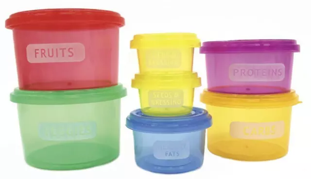  FIXBODY 7PCS Portion Control Containers, Color-Coded