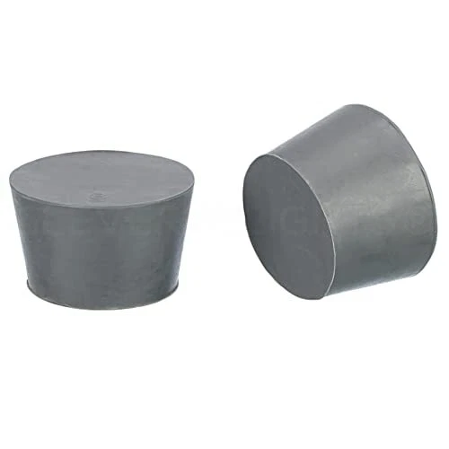 Rubber Stoppers ” Size 8 ” 3 Pack ” 33mm X 41mm X 25mm Long ” Gray Solid Plug 8