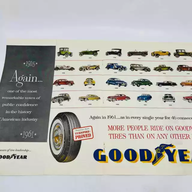 1961 Goodyear Fold Put Original Print Ad TA8
