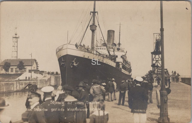 Mainer 1 FOTO, WW1, KAISERLICHE Marine, Schiff Schleswig in Scapa-Flow (MBF-120 ...