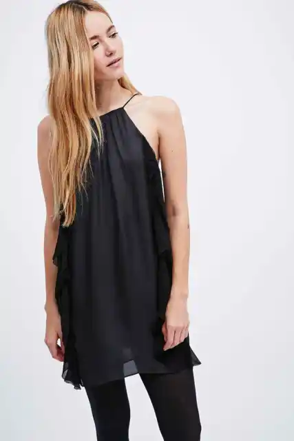 Urban Outfitters Kimchi Blue Goldie Frock Dress - Black - Large - RRP £55 - New