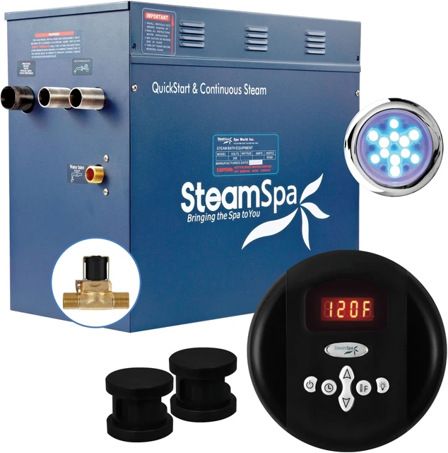 Baño de vapor SteamSpa IN1050-A Indulgence 10,5 KW QuickStart - negro