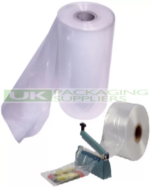 1 LARGE ROLL OF 12" CLEAR LAYFLAT TUBING 500gauge POLYTHENE PLASTIC 168 METRES